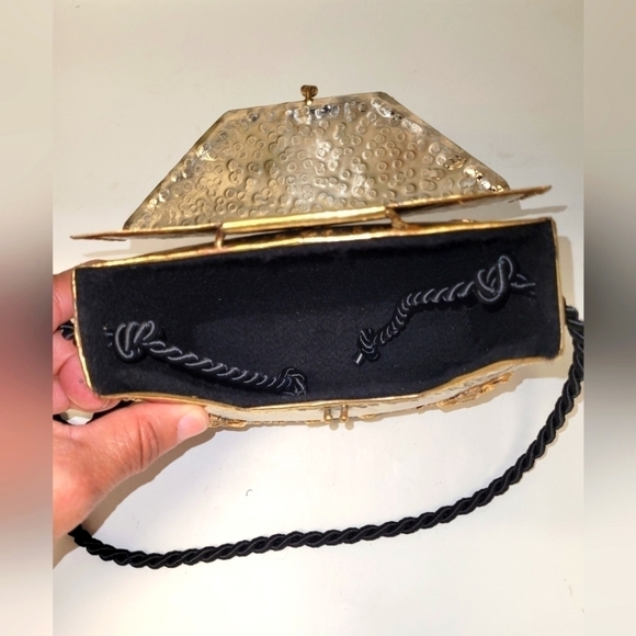 Vintage Mixed Metal Ornate Box Purse - Gold/Silver/Copper Baroque Casket Bag